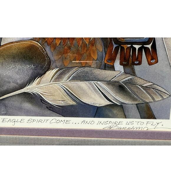 Jody Bergsma Eagle Spirit Art Print Framed Matte Signed Numbered Native American - Picture 5 of 15